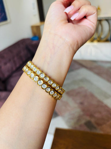 Gold Plated Polki Bangle